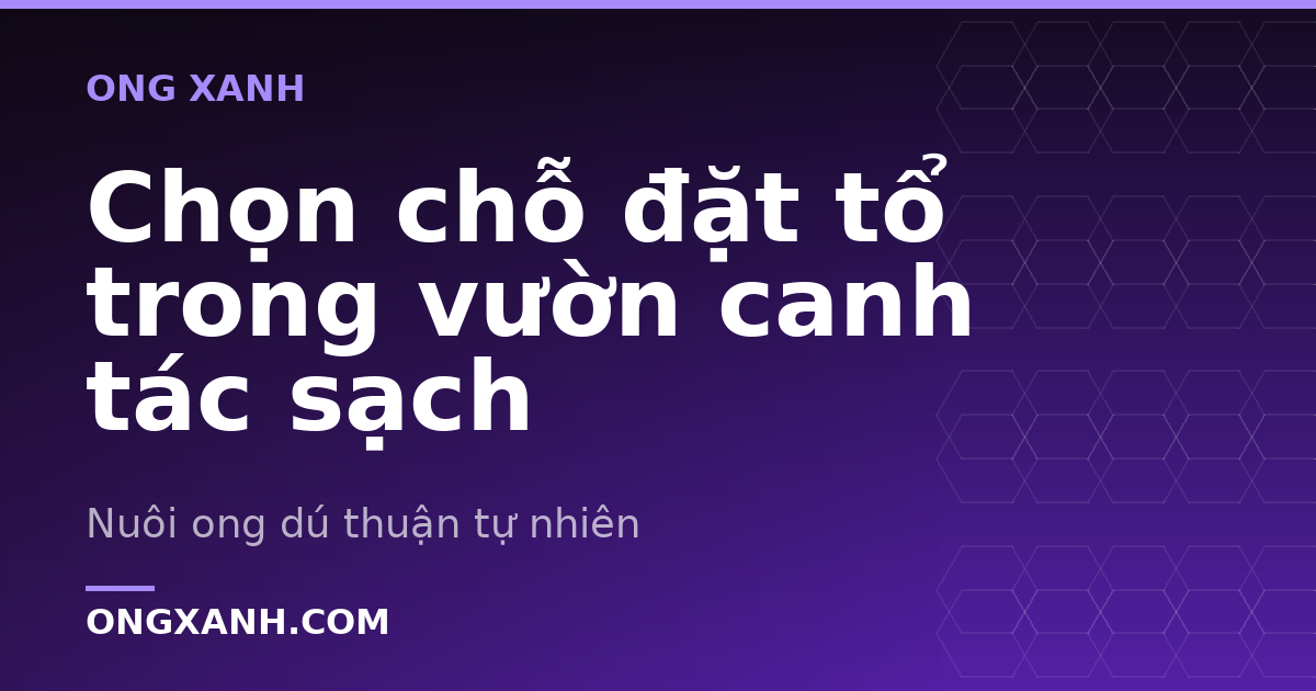 Chọn chỗ đặt tổ trong vườn canh tác sạch