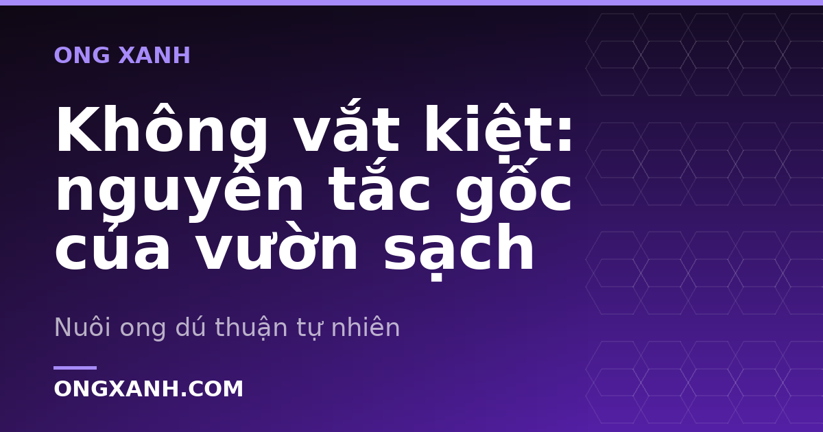 Không vắt kiệt: nguyên tắc gốc của vườn sạch