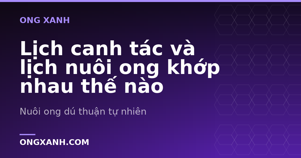 Lịch canh tác và lịch nuôi ong khớp nhau thế nào