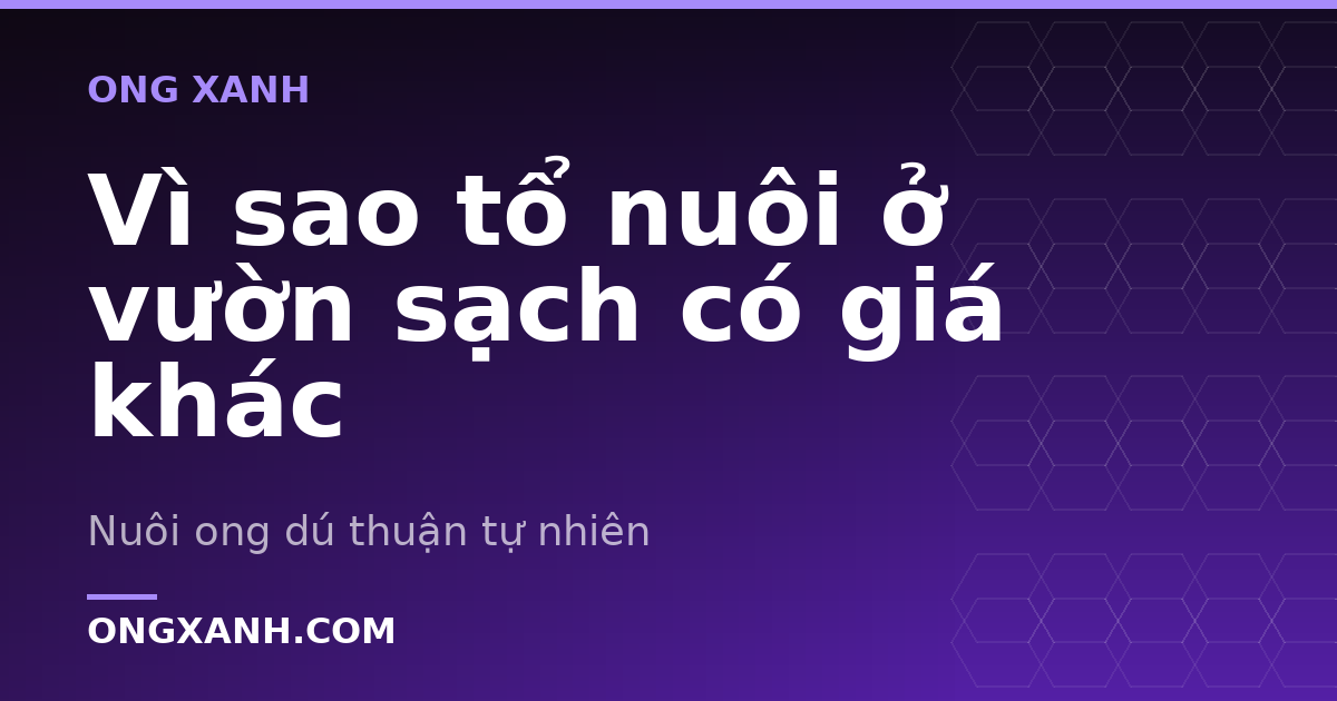 Vì sao tổ nuôi ở vườn sạch có giá khác